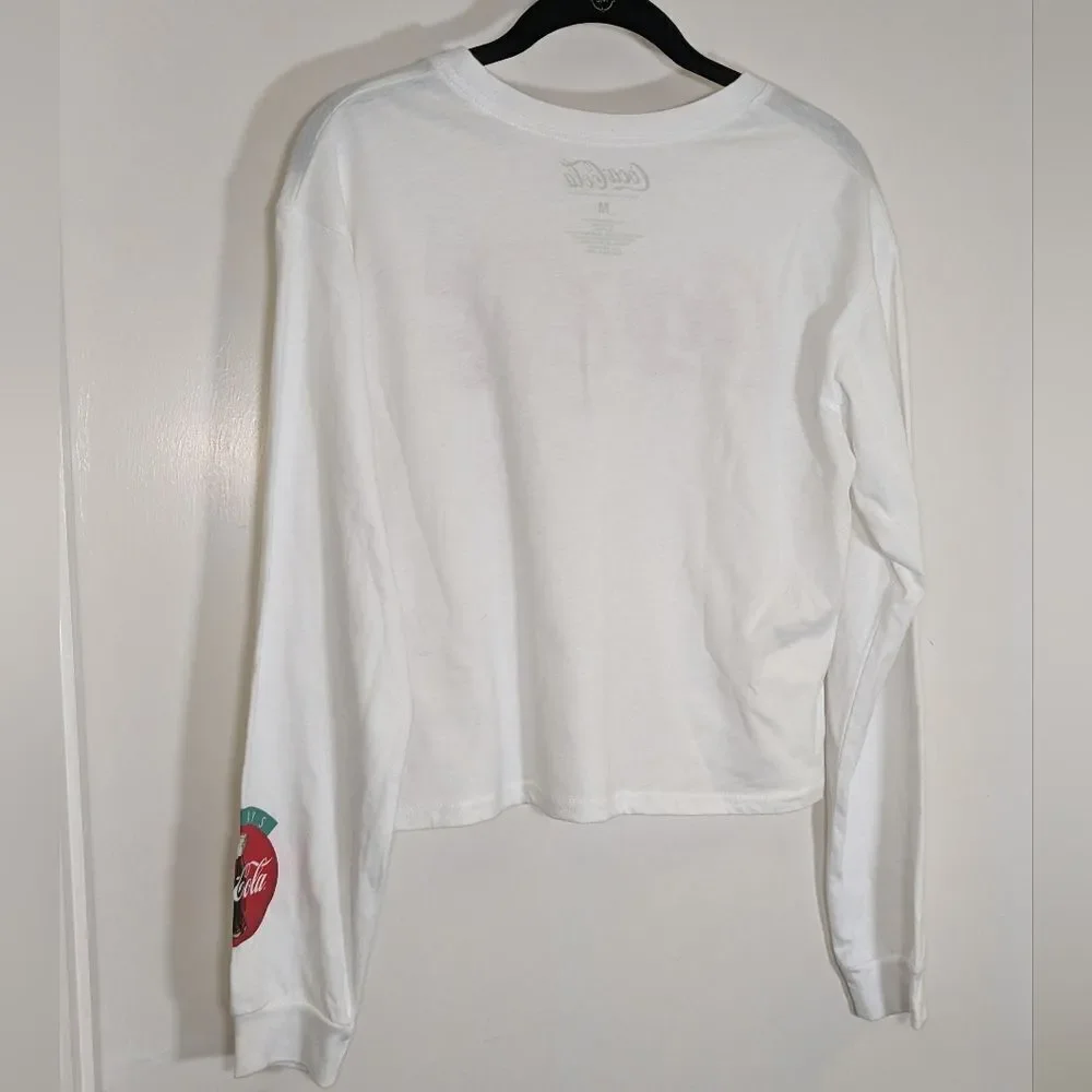 NWT Coca Cola Classic Original Formula Women's Long Sleeve Shrug Crop Top Medium - Picture 2 of 6